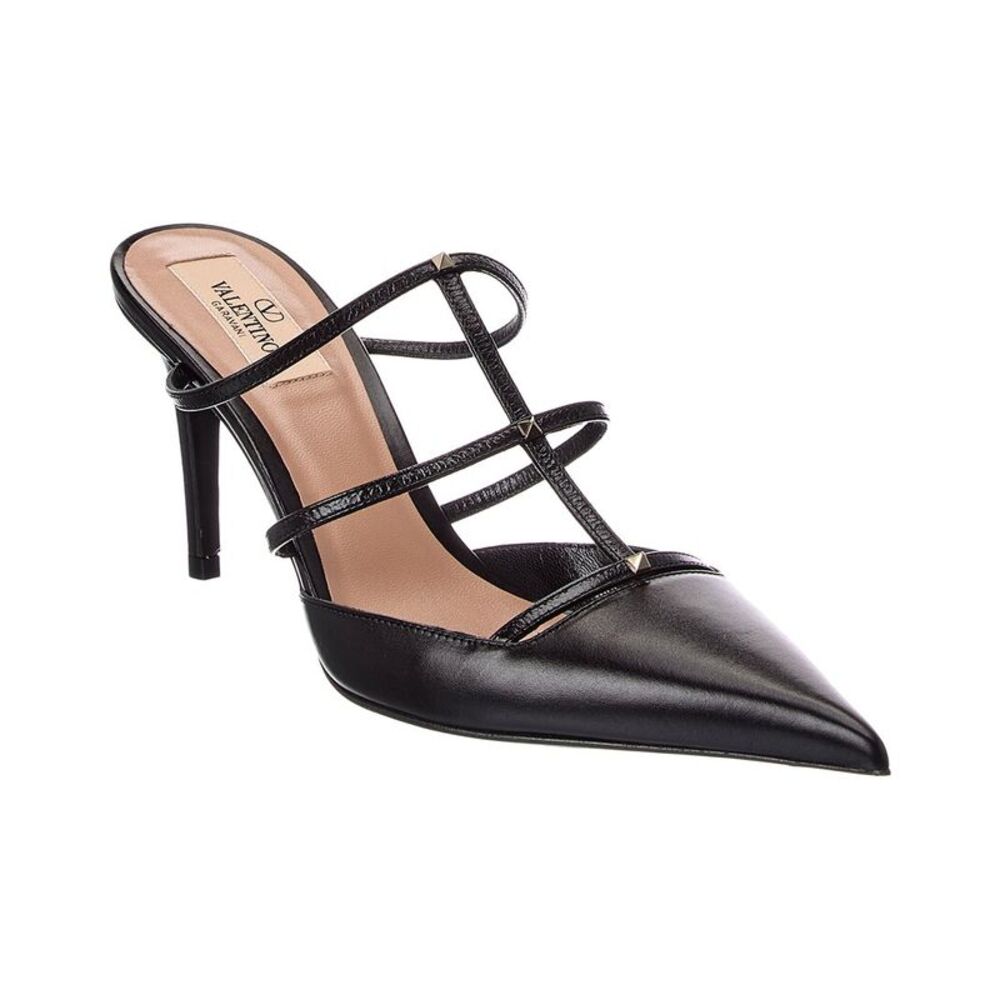 Valentino Rockstud 90 Leather Mule, Black